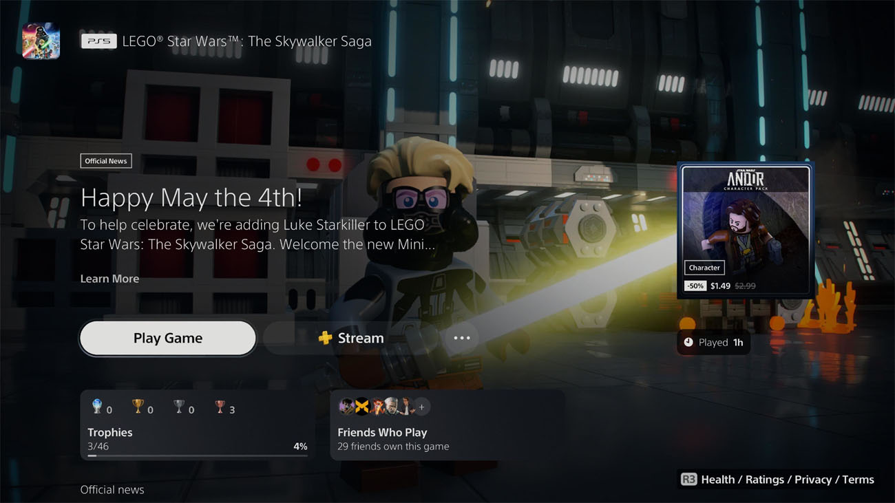 A May the 4th promotion for Lego Star Wars: The Skywalker Saga