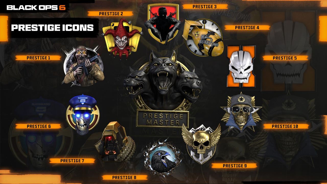 Black Ops 6 prestige icons