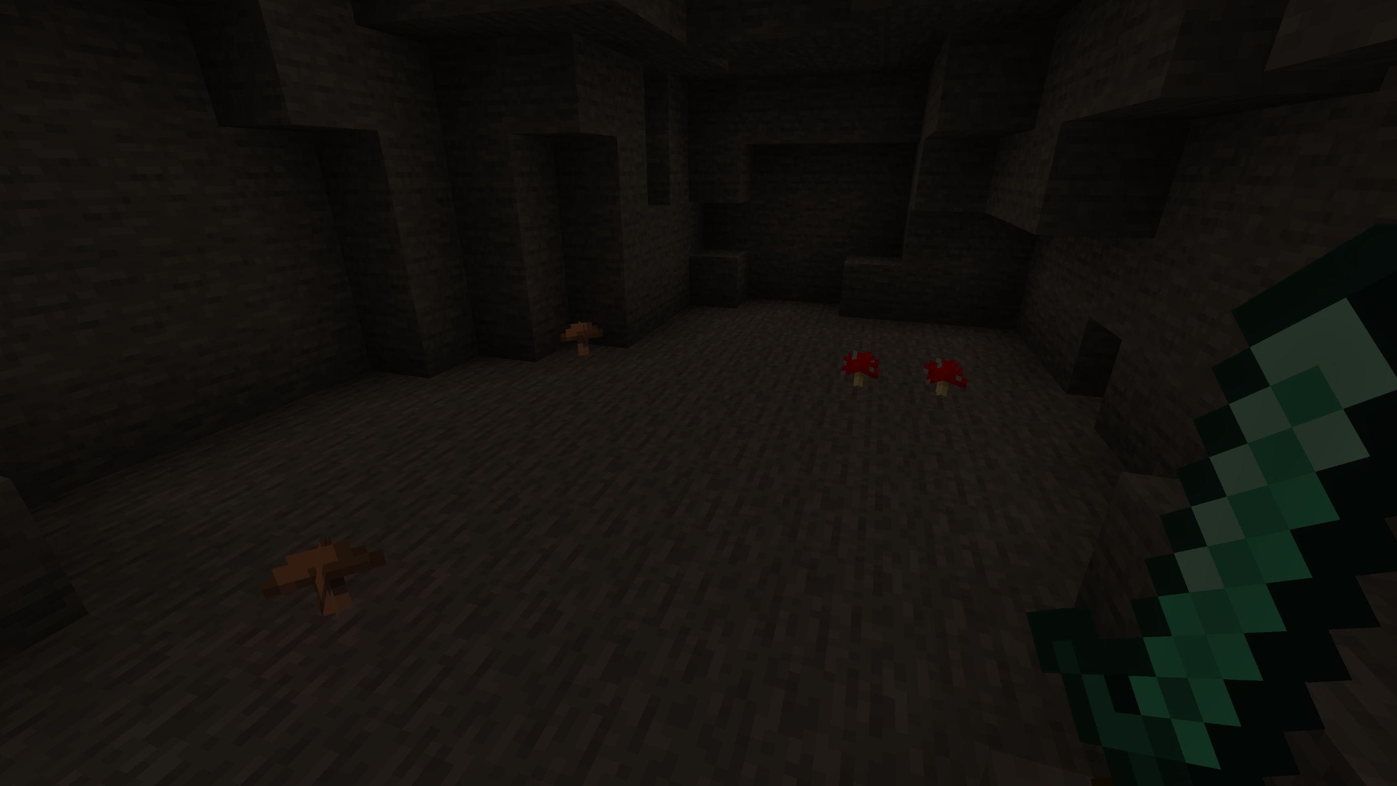 Growing mushrooms in a dark cave